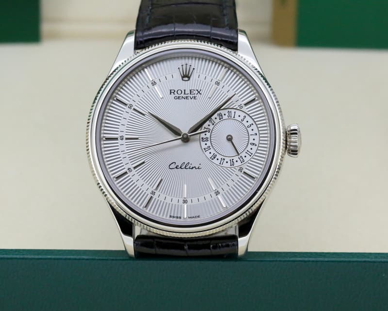 Rolex Cellini Date Silver Dial 18K White Gold 