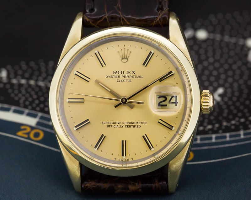 Rolex Oyster Perpetual Date 18K Gold Capped