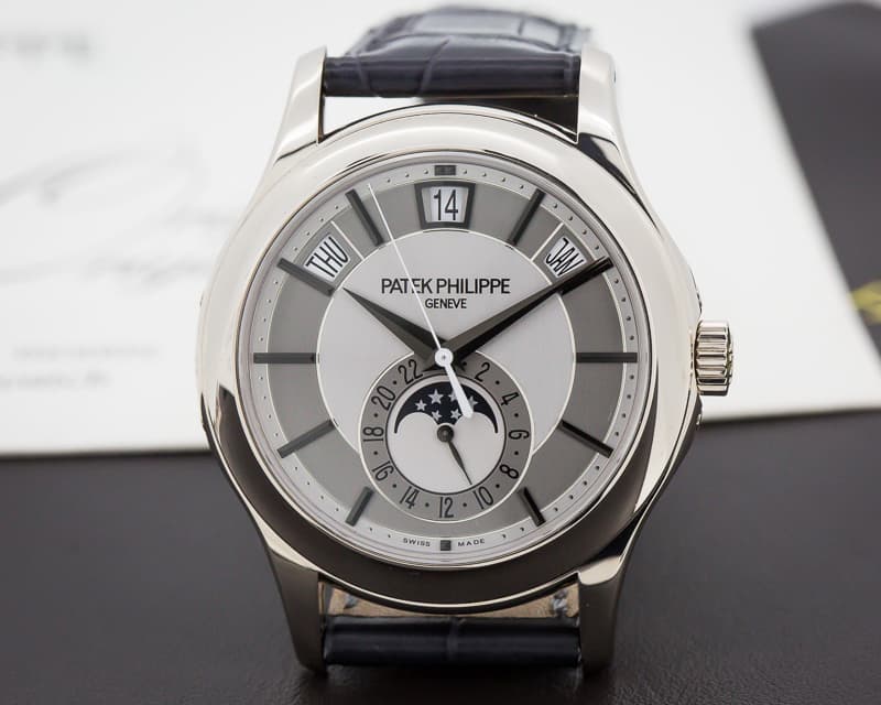Patek Philippe Annual Calendar Silver Dial 18K White Gold 

