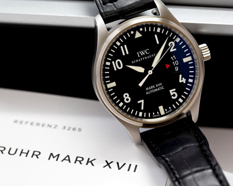 IWC Mark XVII Black Dial SS / Alligator 