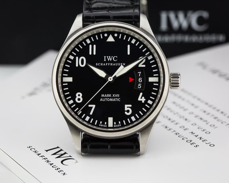 IWC Mark XVII Black Dial SS / Alligator 