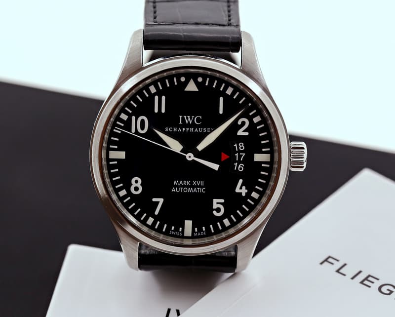 IWC Mark XVII Black Dial SS / Alligator 