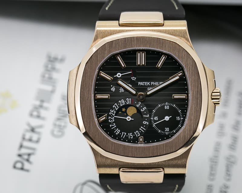 Patek Philippe Jumbo Nautilus Power Reserve Moon 18K Rose Gold