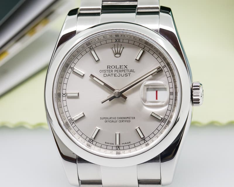 Rolex Datejust Silver Stick Dial SS / SS