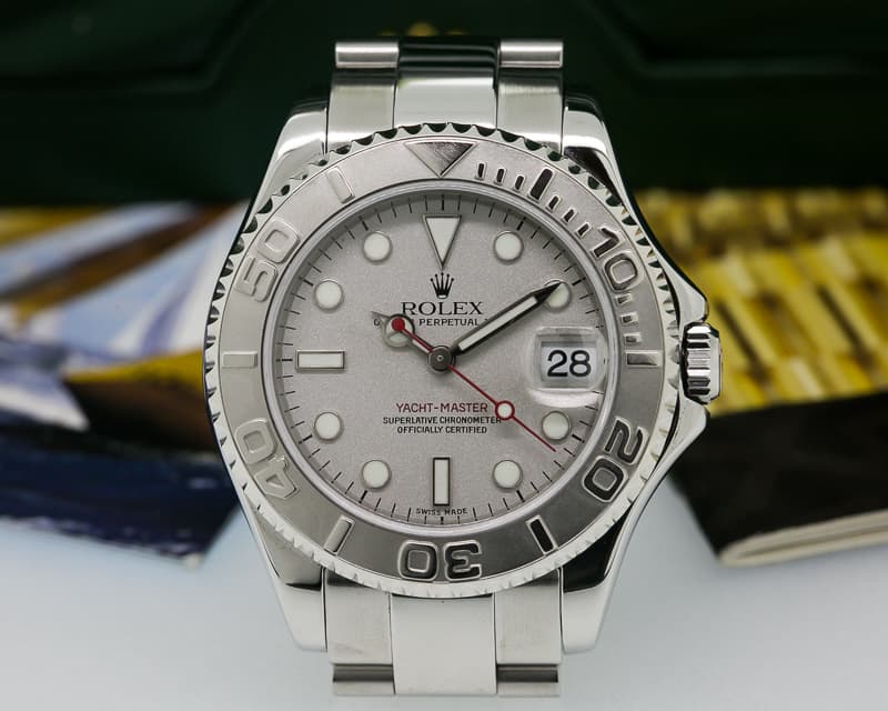 Rolex Yacht Master Mid Size SS / Platinum Bezel