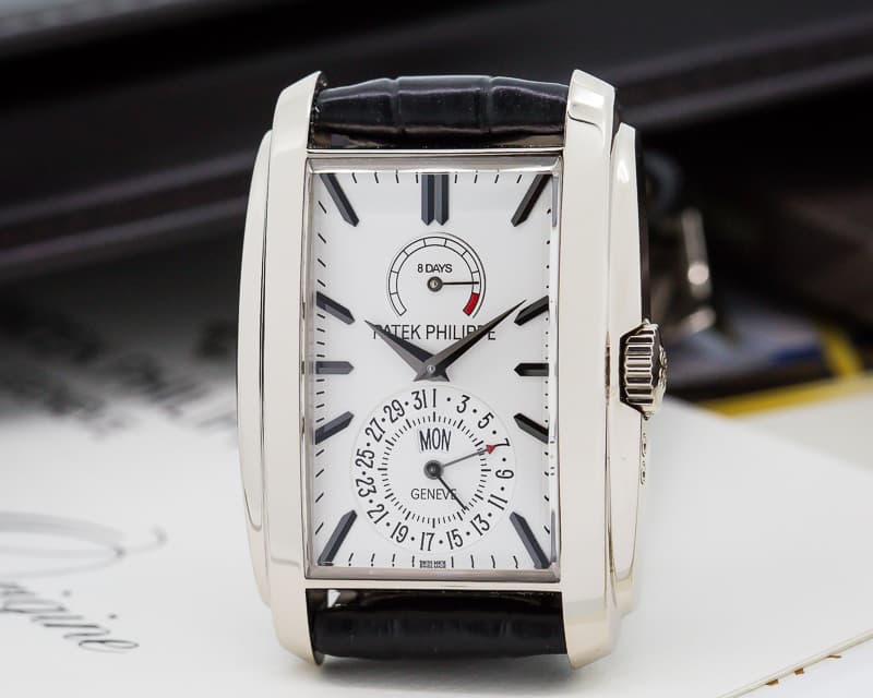 Patek Philippe Gondolo 8 Day Manual Wind White Dial 18K White Gold