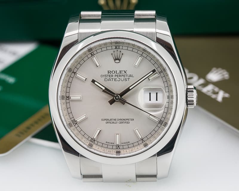 Rolex Datejust Silver Stick Dial SS / SS