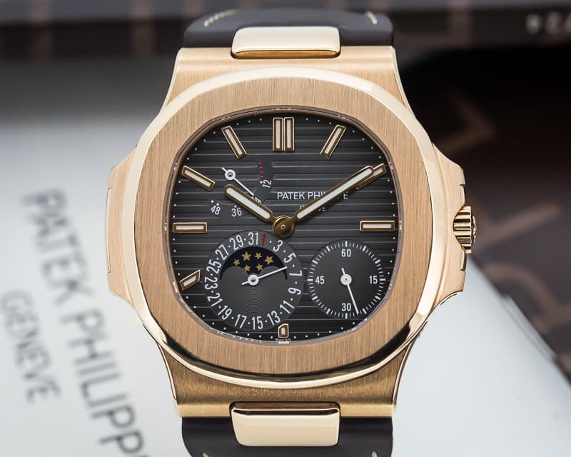 Patek Philippe Jumbo Nautilus Power Reserve Moon 18K Rose Gold