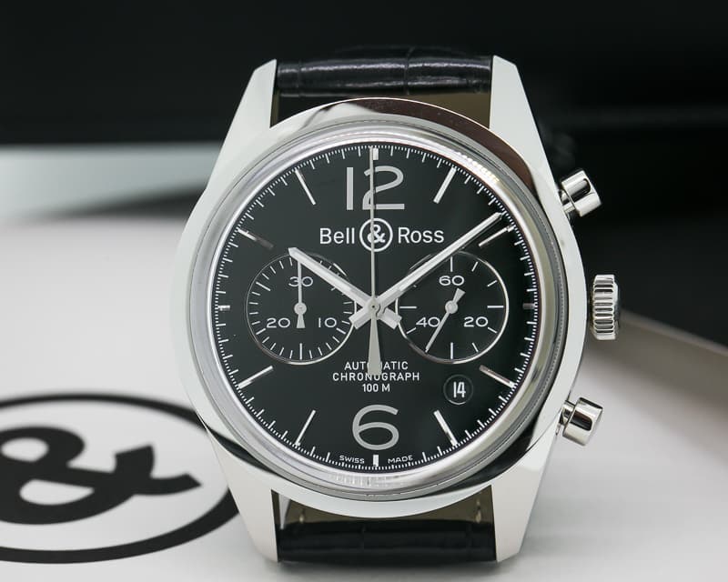 Bell & Ross BR 126 Vintage Officer Chronograph SS / Strap