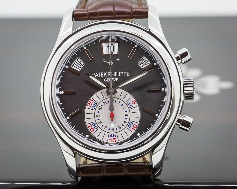 Patek Philippe Annual Calendar Chronograph Platinum Grey Dial 
