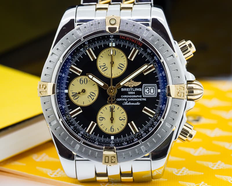 Breitling Chronomat Evolution 18K Yellow Gold / SS Black Dial