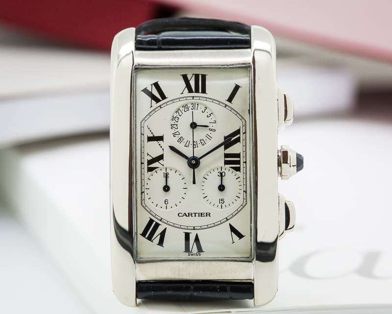 Cartier Tank Americaine Chronograph 18K White Gold