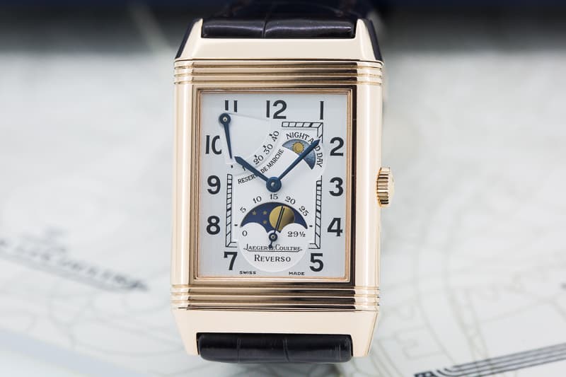 Jaeger LeCoultre Reverso Sun Moon Power Reserve 18K Rose Gold