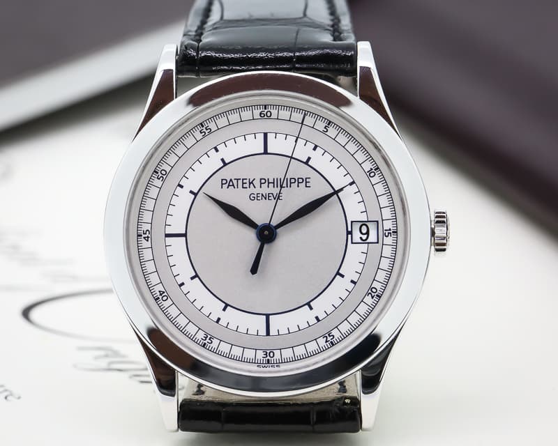 Patek Philippe Calatrava 18K White Gold Sector Dial 