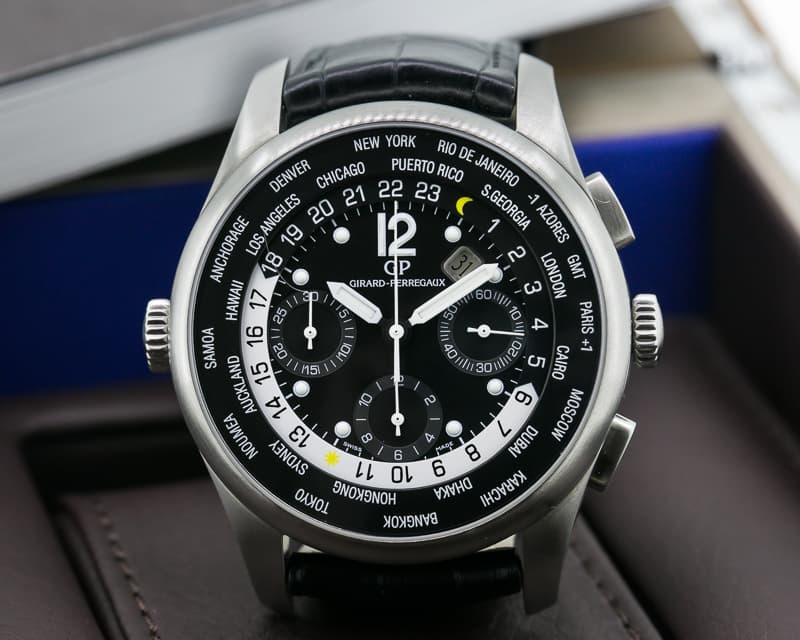 Girard Perregaux World Time WW.TC Chronograph 
Black Dial SS