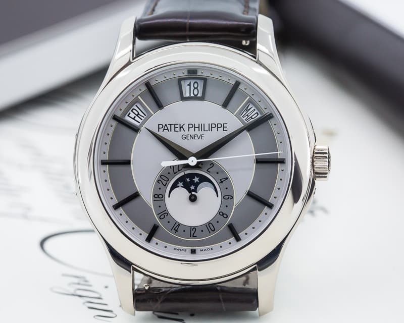 Patek Philippe Annual Calendar Silver Dial 18K White Gold 

