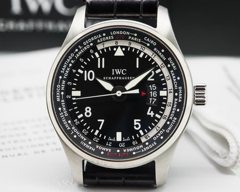 IWC Pilot WorldTimer SS Black Dial 