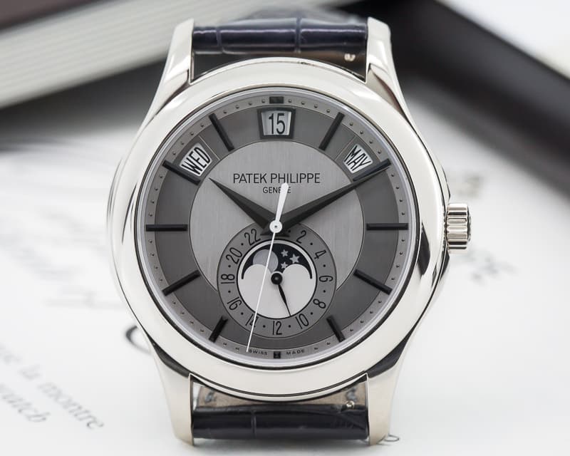 Patek Philippe Annual Calendar Silver Dial 18K White Gold 

