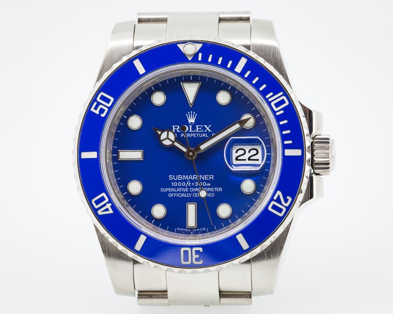 Rolex Submariner 18K White Gold Blue Dial