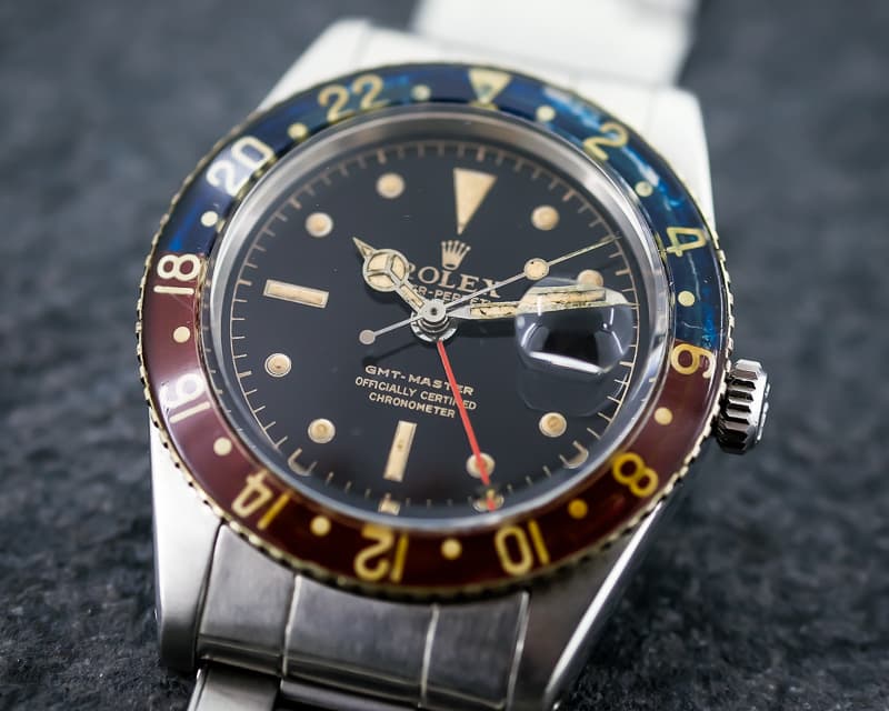 Rolex Vintage GMT Master Original Bakelight Bezel SS 