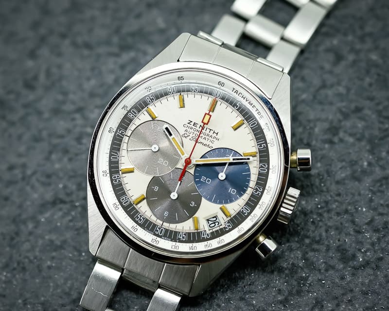 Zenith A386 Vintage El Primero Tri-Color RARE SS / GF Bracelet