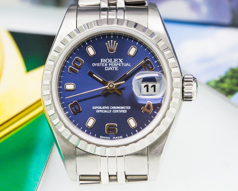 Rolex Ladies Oyster Date Blue Dial SS / SS