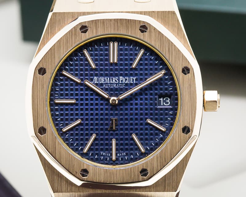Audemars Piguet Royal Oak Jumbo 15202 18K Rose Gold / Blue Dial