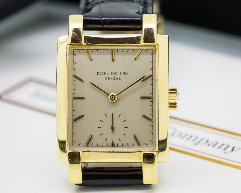 Patek Philippe Rectangular 18K Yellow Gold Circa 1950's