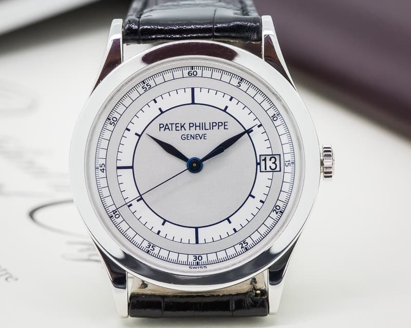 Patek Philippe Calatrava 18K White Gold Sector Dial 