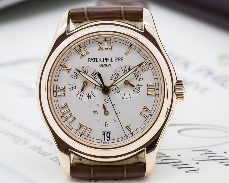 Patek Philippe Annual Calendar 18K Rose Gold Silver Dial 