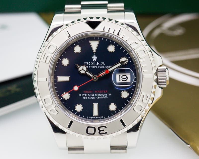 Rolex Yacht Master SS Blue Dial / Platinum Bezel