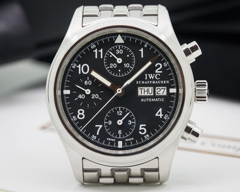 IWC Pilot Chronograph Black Dial SS / SS