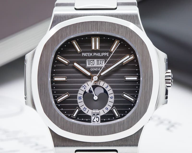 Patek Philippe Nautilus Annual Calendar Moon Grey Dial SS / SS