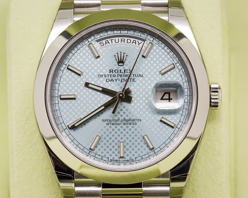 Rolex Day Date Platinum Blue Dial 40