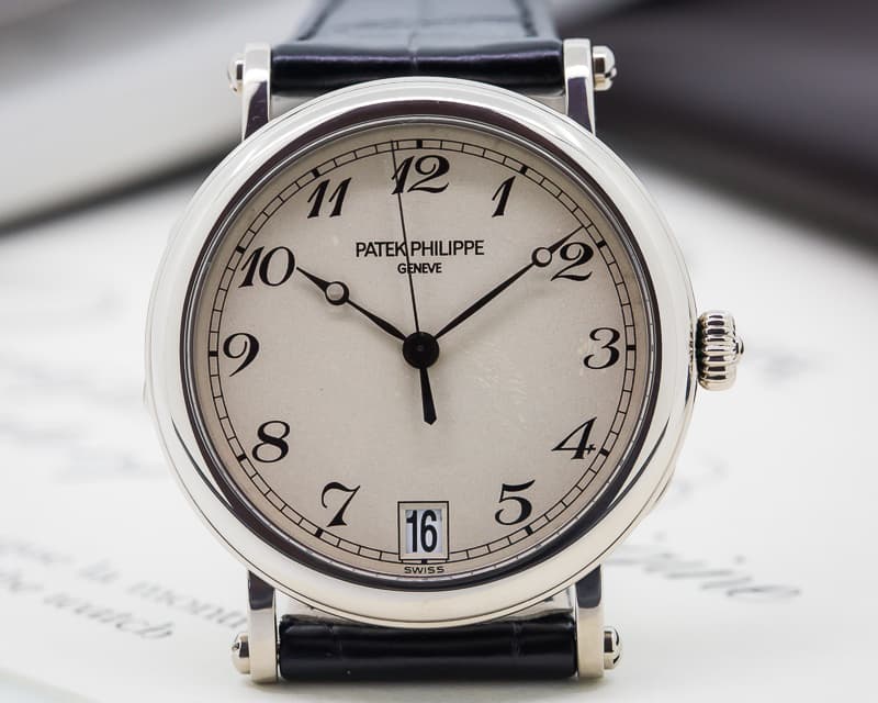 Patek Philippe Calatrava Officers Case 18K White Gold