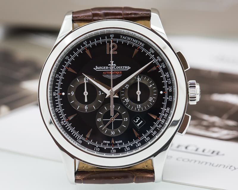 Jaeger LeCoultre Master Chronograph Aston Martin SS Black Dial 
