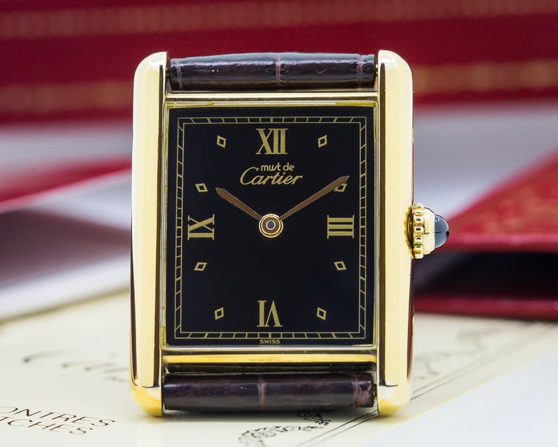 Cartier Tank Must de Cartier Vermeil Black Dial
