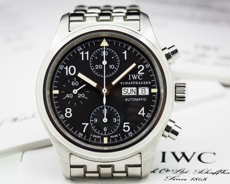 IWC Pilot Chronograph Black Dial SS / SS