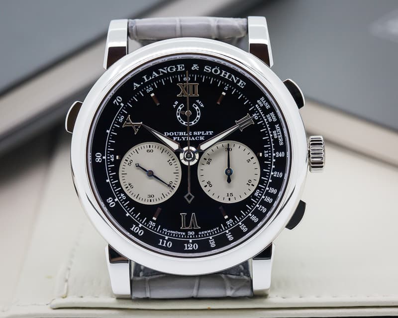 A. Lange and Sohne Double Split Black Dial Platinum UNWORN