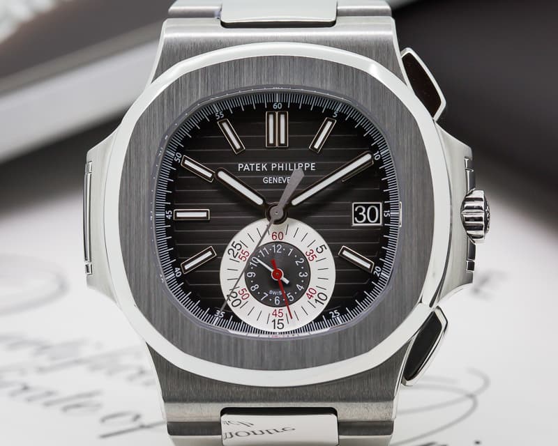 Patek Philippe Nautilus Chronograph SS Black Dial 