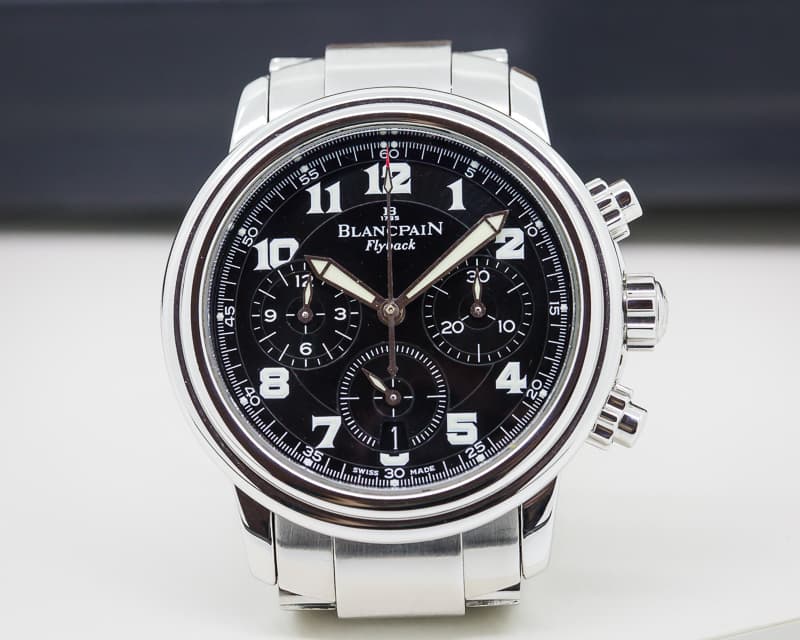Blancpain Leman Flyback Chronograph Black Dial SS / SS 