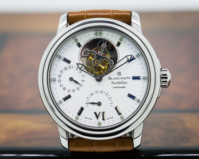 Blancpain Leman Tourbillon 8 Day Power Reserve White Dial SS Automatic