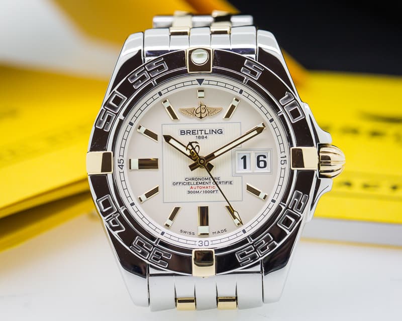 Breitling Galactic 41 Cream Dial SS / 18K
