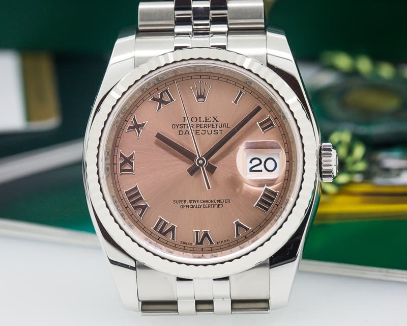 Rolex Datejust SS Jubilee Pink Roman Dial 