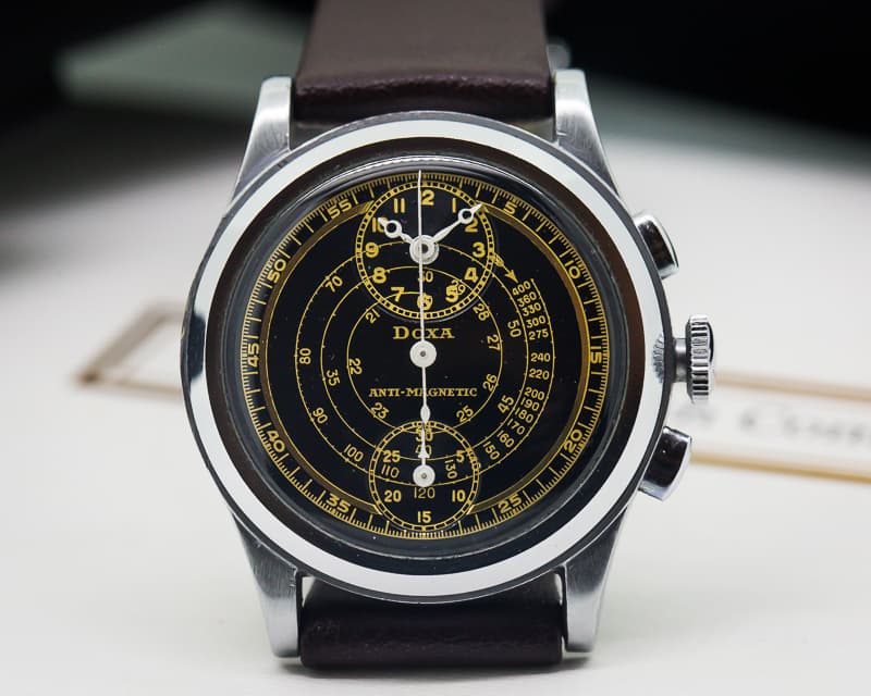 Doxa Vintage Regulator Chronograph Gilt Dial SS