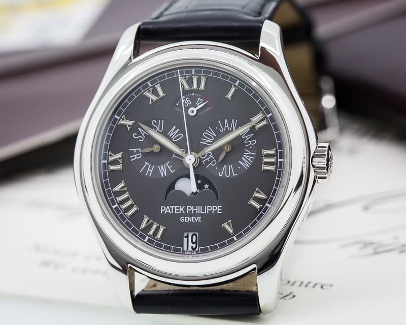 Patek Philippe Annual Calendar Power Reserve Grey Dial Platinum 
