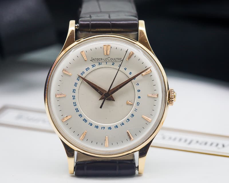 Jaeger LeCoultre Vintage Round Case European Market Calendar Disk 14K Rose Gold