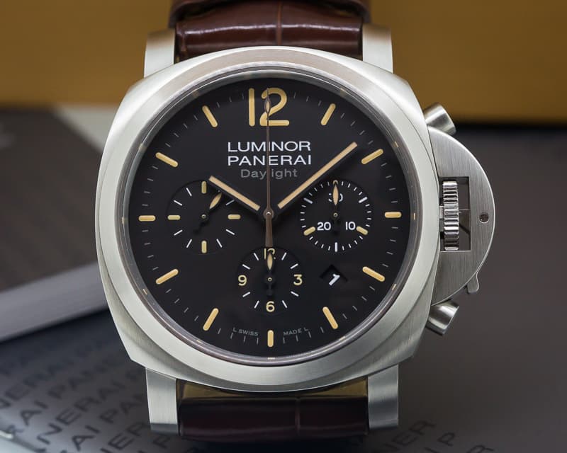 Panerai Luminor Chronograph Daylight SS Black Dial