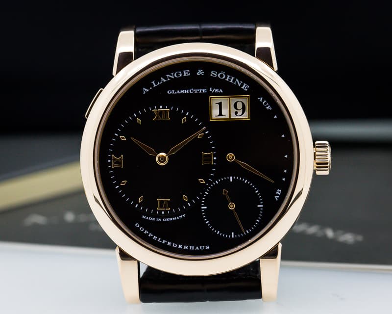 A. Lange and Sohne Lange 1 18K Rose Gold Black Dial 
