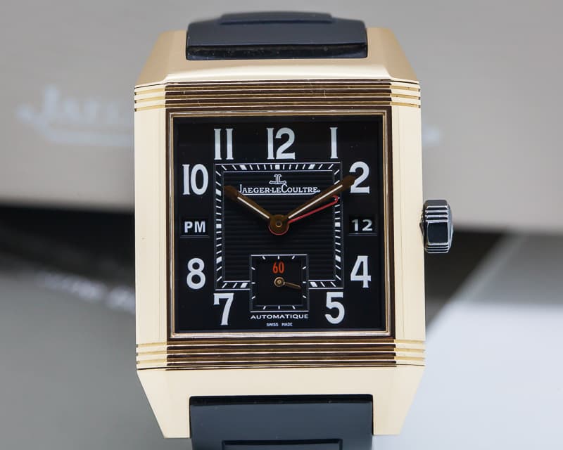 Jaeger LeCoultre Reverso Squadra Hometime 18k Rose Gold / Rubber 